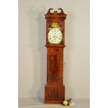 AN EARLY 19TH CENTURY MAHOGANY AND SATINWOOD INLAID AND BANDED EIGHT DAY LONGCASE CLOCK, the