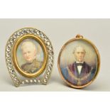 LATE 19TH CENTURY BRITISH SCHOOL, PORTRAIT MINIATURE OF A GENTLEMAN, wearing chains of office, oval,