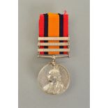 A QUEENS SOUTH AFRICA MEDAL, three bars, Transvaal, Orange Free State, Cape Colony, named to Pte