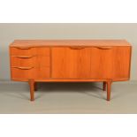 MCINTOSH AND CO, a teak 5ft sideboard with double cupboard doors revealing a single shelf, beside