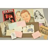 A LARGE COLLECTION OF AUTOGRAPHS AND SIGNED PHOTOGRAPHS, dating from the 1950's of some of the era's