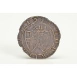 A HAMMERED COMMONWEALTH SHILLING 1653, mm Sun, small amount of clipping, missing Serif on 'N' of