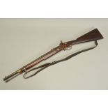 A .577'' REPRODUCTION P53 PATTERN PERCUSSION 2 BAND MILITARY RIFLE, with sling and cleaning rod,