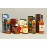 FIVE BOTTLES OF SINGLE MALT, comprising a bottle of Dalwhinnie Highland Single Malt Scotch Whisky,