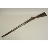 A 15 BORE 2 BAND PERCUSSION SINGLE BARREL MILITARY PATTERN MUSKET, the lock lacks the normal arsenal