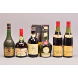 A COLLECTION OF WINE AND SPIRITS, comprising a bottle of a now rare Amontillado Sherry, a