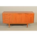 MCINTOSH AND CO, a teak 5ft sideboard with double cupboard doors revealing a single shelf, beside