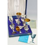 A CASED SET OF SIX ELIZABETH II SILVER LICHFIELD CATHEDRAL ANNIVERSARY GOBLETS, commissioned by