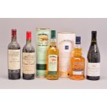 A COLLECTION OF WHISKY AND WINE, comprising a bottle of Old Pulteney Single Malt Scotch Whisky, aged