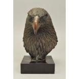 STEVE J. WINTERBURN (BRITISH 1959), 'Touch of Gold', a bronze sculpture of a golden eagle's head,