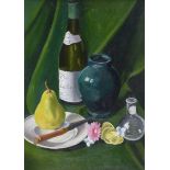 Brendan Fogarty - PEAR & WINE - Oil on Board - 14 x 10 inches - Unsigned