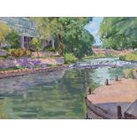 Robert Taylor Carson, RUA - RIVER, SAN ANTONIO - Oil on Board - 18 x 24 inches - Signed