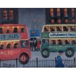 James Downie - RUSH HOUR - Oil on Board - 11 x 14 inches - Signed