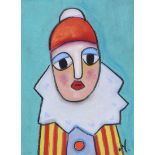 Annie Robinson - THE CLOWN - Pastel on Paper - 12 x 9 inches - Signed in Monogram