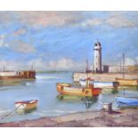 Samuel McLarnon, UWS - AT DONAGHADEE - Oil on Canvas - 12 x 14 inches - Signed