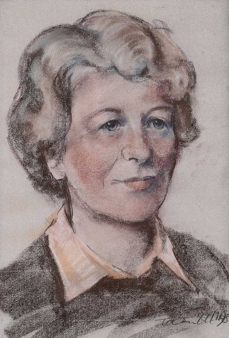 Irish School - PORTRAIT OF DOROTHY R. COWDY - Pastel on Paper - 15 x 10 inches - Signed