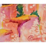 Lynda Cookson - FRAGMENT, GIANT'S CAUSEWAY - Watercolour Drawing - 4 x 5 inches - Signed in Monogram