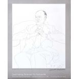 David Hockney, RA - SIR JOHN GIELGUD - Black & White Lithograph - 17 x 14 inches - Signed