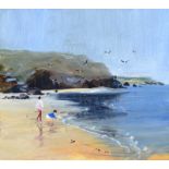 Kate Beagan - SUMMER COVE - Oil on Board - 7 x 8 inches - Signed