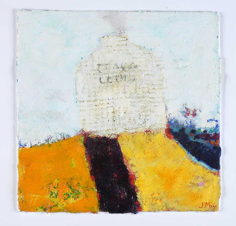 James May - THE SMOKE WHICH ROSE ABOVE THE COVERED HILL - Mixed Media - 12 x 12 inches - Signed