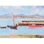 Sam Coulter - ROUNDSTONE HARBOUR, CONNEMARA - Oil on Board - 18 x 24 inches - Signed