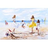 Lorna Millar - SKIPPING ON A COOL SUMMERS DAY - Oil on Board - 20 x 30 inches - Signed