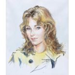 Coralie de Burgh Kinahan - PORTRAIT OF WENDY - Watercolour Drawing - 17 x 14 inches - Signed