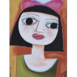 Annie Robinson - DORA'S HAT - Pastel on Paper - 12 x 9 inches - Signed in Monogram