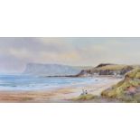 Hamilton Sloan - FAIRHEAD, COUNTY ANTRIM - Watercolour Drawing - 10 x 20 inches - Signed