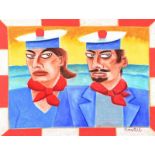 Graham Knuttel - TWO SAILORS - Pastel on Paper - 22 x 29 inches - Signed