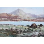 Rowland Hill, RUA - TURF STACKS, ERRIGAL, DONEGAL - Watercolour Drawing - 10 x 14 inches - Signed