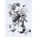 Lynda Cookson - SPIRIT FLOWERS - Pen & Ink Drawing on Paper - 7 x 5.5 inches - Signed in Monogram