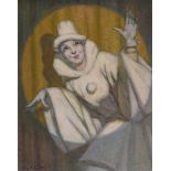 Eugene Riboulet, RUA - PANTOMIME - Oil on Board - 20 x 16 inches - Signed