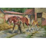 Stephen Brown - THE SHIRE HORSE - Oil on Canvas - 20 x 30 inches - Signed