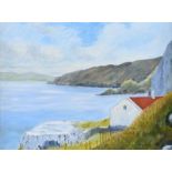 T. Nicholl - KENBANE HEAD, COUNTY ANTRIM - Oil on Board - 12 x 16 inches - Signed