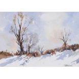 Danny Todd - WINTER LANDSCAPE - Watercolour Drawing - 8 x 11 inches - Signed