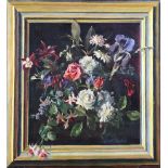 Meriel Campbell - STILL LIFE, FLOWERS - Oil on Canvas - 26.5 x 24 inches - Signed