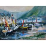 Niall Campion - BOATS AT KINSALE, COUNTY CORK - Oil on Canvas - 12 x 16 inches - Signed