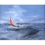 D. York - OUT SAILING - Oil on Board - 8 x 10 inches - Signed