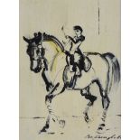 Con Campbell - PRANCER - Oil on Board - 8 x 6 inches - Signed