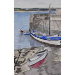 Elsie Nevill - BOATS IN THE HARBOUR - Watercolour Drawing - 10 x 6 inches - Signed