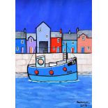 Paul Bursnall - THIRTY TWO BLUE - Oil on Canvas - 12 x 8 inches - Signed