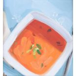 David Nolan - CARROT & BASIL SOUP - Oil on Board - 7.5 x 7.5 inches - Signed