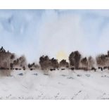 William Lindsay - A LINE OF TREES - Watercolour Drawing - 7 x 8.5 inches - Signed