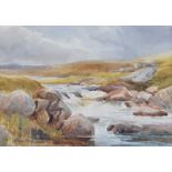 Clara Irwin - THE ROCKY WATERFALL - Watercolour Drawing - 10 x 14 inches - Signed