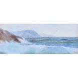 John White - RECURRING TIDES - Watercolour Drawing - 4 x 9 inches - Signed