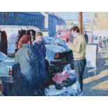 Robert Taylor Carson, RUA - THE STREET SELLER - Oil on Canvas - 12 x 16 inches - Signed