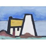 Markey Robinson - COASTAL THATCHED COTTAGE - Gouache on Board - 6 x 8 inches - Signed