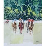 Desmond Kinney - OUT IN FRONT - Watercolour Drawing - 13 x 11 inches - Signed