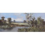 English School - LANDSCAPE - Oil on Board - 15 x 33 inches - Signed